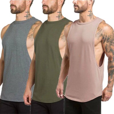 3 Pack Fitness Clothing Blank Bodybuilding Sleeveless Shirt