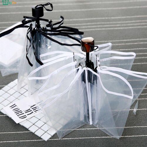 fold transparent umbrella rain super light shine romantic
