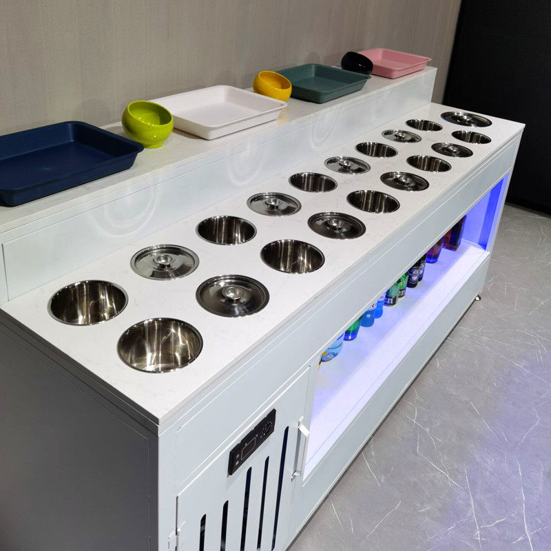 火锅店调料台自助串串香调味台酱料台冷藏保鲜小料台海底蘸料台柜