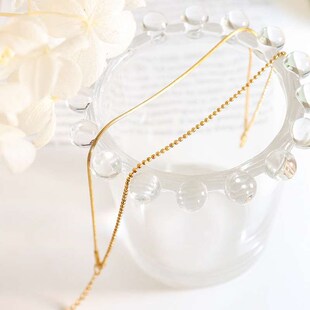 Ins Flat Rice Bead layer Chain Double Brlet Minimalist Snake