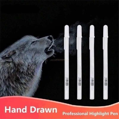 3 Pcs White Gel Pens Refillable DIY Graffiti Drawing Pen