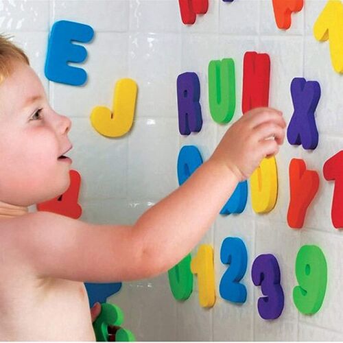 Bathtub Bathroom Toys Animals Alphanumeric Letter Puzzle Bat