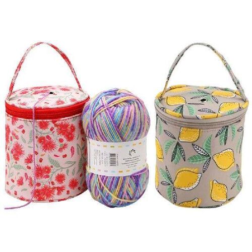 Floral Pattern Yarn Holder Sewing Storage Bag Zipper