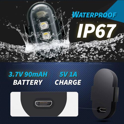 Wireless Remote Control Strobe Light LED Warning Light 7 Col