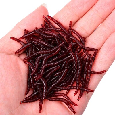 Aorace 20/50PCS Fishing Lures Lifelike Fishy Smell Red Soft