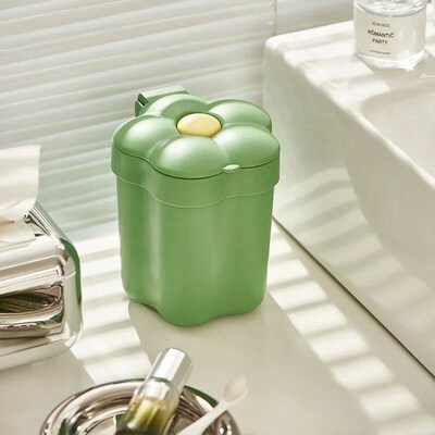 1pc Flower Shape Desktop Trash Can,Household Cute Mini Bins,