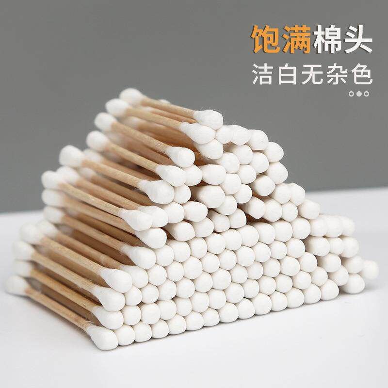 100 pieces of cotton swabs, dual-ended cotton swabs, baby co - 实物图