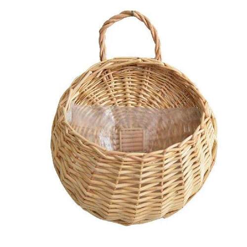 Wall Mounted Handmade Wicker Flower Pot Hanging Woven