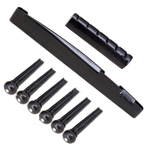 Portable 6-String Guitar Bridge Pins Saddle Nut Acoustic Cat