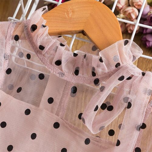 3-8 Year Polka-dot Girls Princess Dress For Kids Spring Autu