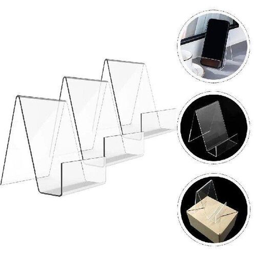 3 Pcs Book Stand Transparent Display Acrylic Bookshelf