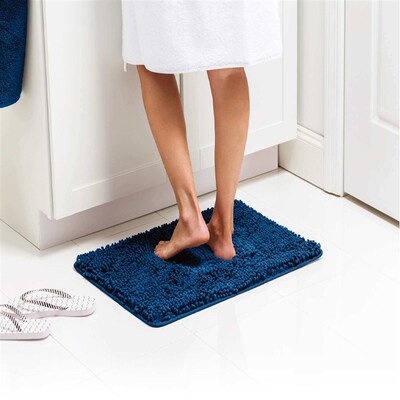 Long Hair Chenille Mat TPR Anti-Slip Bottom Bathroom Absorbe
