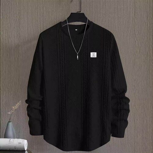 Letter collage chest detail loose fitting pullover long