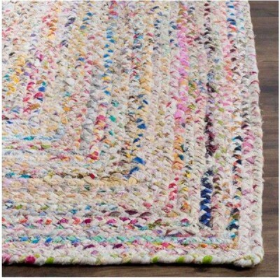 Indian Braided Floor Rug Handmade Jute Rug Natural Jute