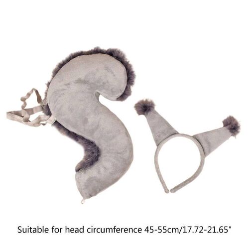 Cosplay Squirrel Ears Shape Hairhoop and Tail Suits Kids