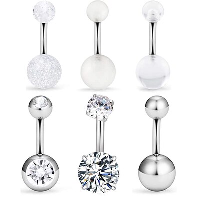 1pc 14G Belly Button Ring Navel Nombril Piercing Surgical St