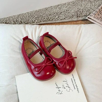 Children Little Leather Shoes for Girls 2024 Spring&Autumn N