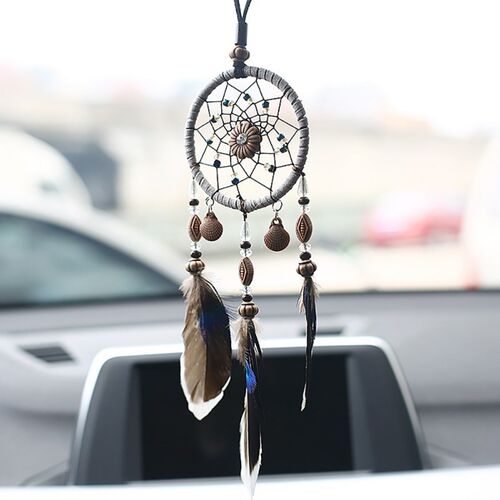 Car Dream Catcher Beaded Natural Feathers Handcraft Chic Ha