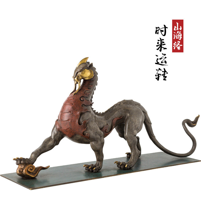 铜之美铜狮子摆件山海经神兽雄狮工艺术品办公室桌装饰礼品送领导,家居饰品,装饰摆件,淘宝优惠券,粉丝福利购,淘宝优惠卷