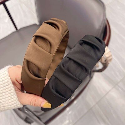 New Style Pleated Fabric Wide-brim Pressed Hair Hoop Simple