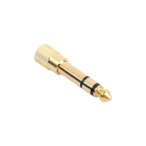 1PCS Jack 6.35mm Male Plug to 3.5mm Female Connector Headph