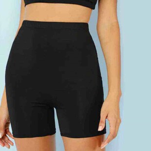 Black Bottoms Length Women Shorts Streetwear Cycling