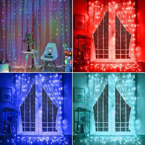 Curtain String Light Led  Remote Control 8 Modes for Bedroom