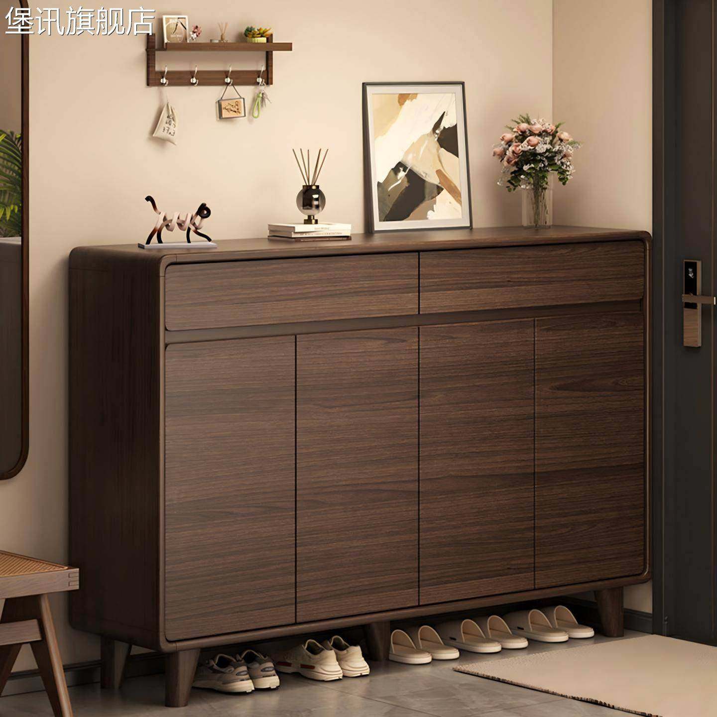 堡讯鞋柜收纳柜一体靠墙小户型家用入户中古风玄关储物置盖布拉车,生活电器,其他生活家电配件,淘宝优惠券,粉丝福利购,淘宝优惠卷