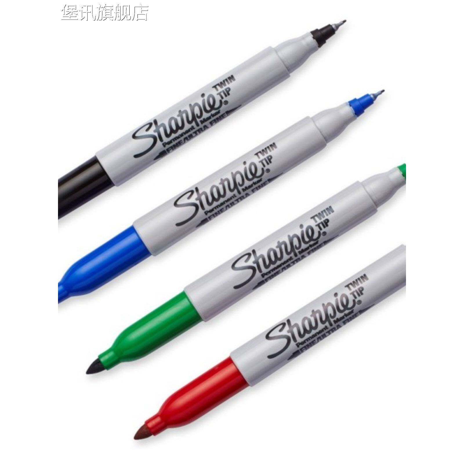 堡讯科研实验室记号笔美国sharpie双头马克笔Marker笔耐拉车盖布