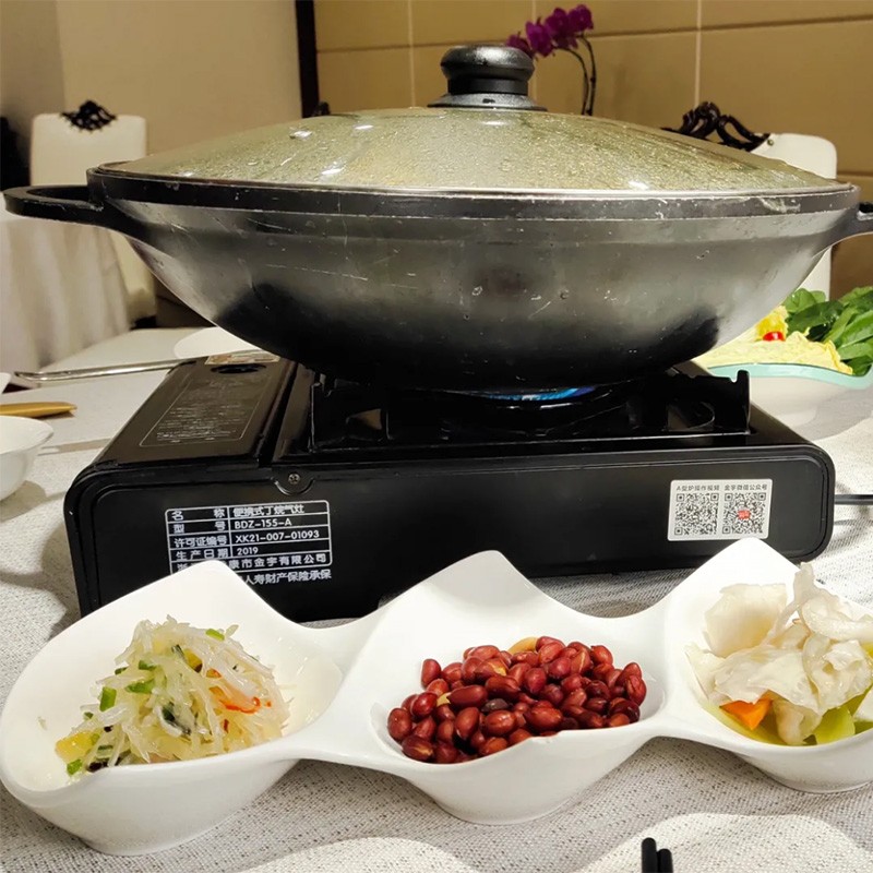 湘菜三连碗异形不规则中式小菜盘饭店凉菜川菜酒店分格菜盘三格碗