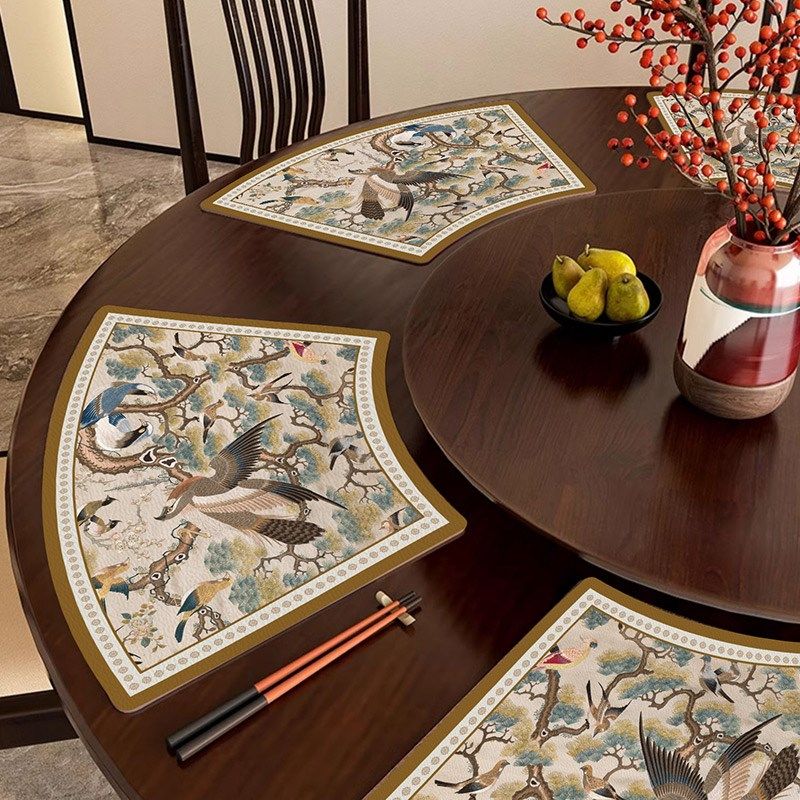 圆桌扇形餐垫花卉免洗隔热餐具垫皮革茶几垫防烫垫防水防油餐桌垫,居家布艺,餐垫,淘宝优惠券,粉丝福利购,淘宝优惠卷