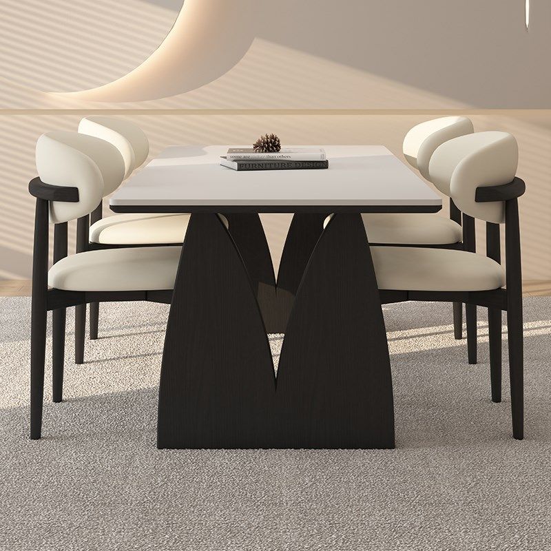 德利丰实木岩板餐桌家用长方形法式复古小户型饭桌椅组合2025新款,住宅家具,岩板餐桌,淘宝优惠券,粉丝福利购,淘宝优惠卷