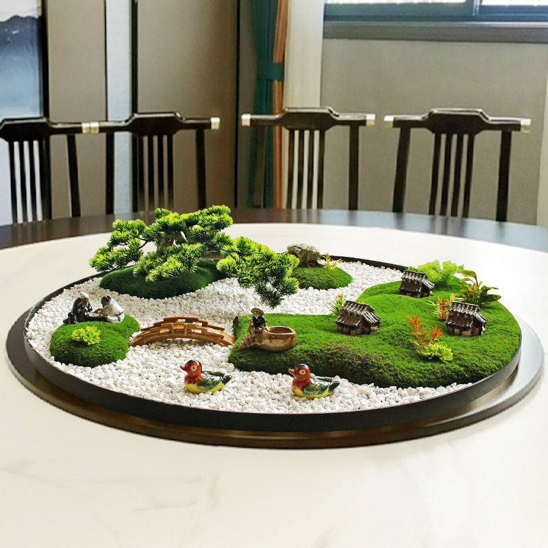 酒店大圆桌转盘中间摆件餐桌花摆花圆形装饰微景观圆桌中心摆台,家居饰品,餐桌花艺,淘宝优惠券,粉丝福利购,淘宝优惠卷