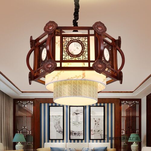 中式吊灯客厅灯实木餐厅灯具