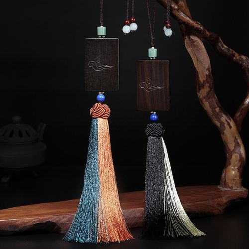 龙结汽车挂饰祥云黑檀木流苏男女创意车内吊饰豪车新品挂件