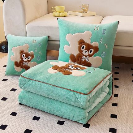 加绒两用抱枕被靠垫枕头被午休空调被汽车沙发午睡可爱卡通学生被