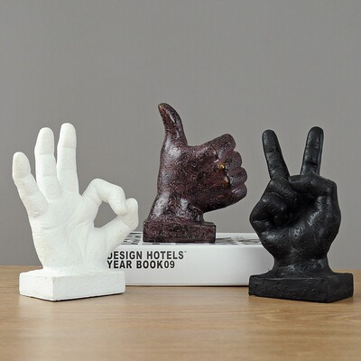 抽象艺术奇趣手势摆件客厅酒柜办公室书房书柜电脑桌面创意装饰品