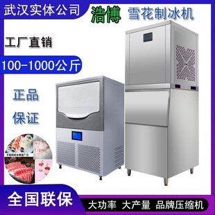 浩博雪花制冰机商用XLJ100/200/500/800海鲜火锅店颗粒碎冰机器
