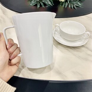 1000毫升牛奶壶大容量早餐微波炉烤箱可加热奶杯尖嘴杯陶瓷奶壶