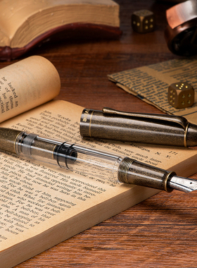 意斯华Asvine P30鱼雷款树脂活塞上墨钢笔复古黄铜高档练字书写笔