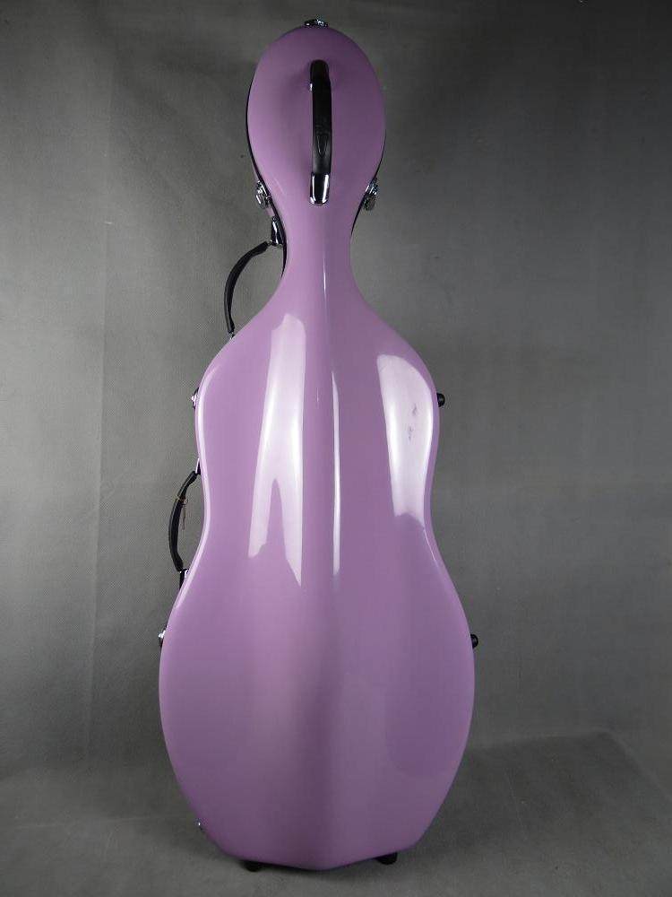 高级出口雪青1/2玻璃钢大提琴盒,高级进口绒布