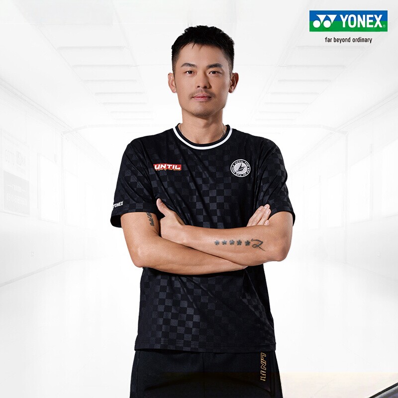YONEX尤尼克斯林丹系列休闲短袖T恤跑步羽毛球运动上衣