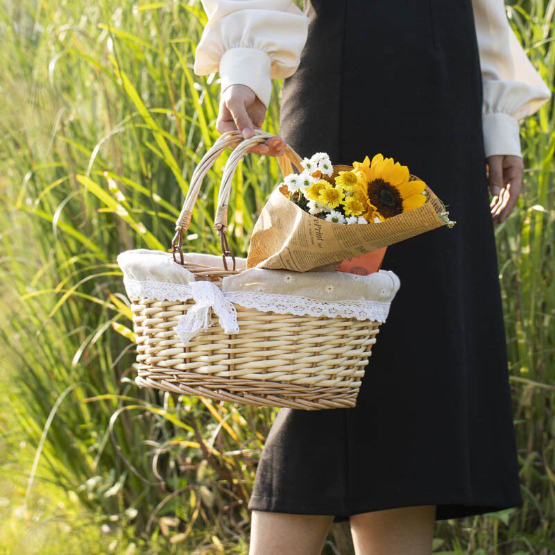 卖火柴的小女孩道具篮子藤编野餐篮编织筐手提篮田园野炊活动把手,收纳整理,其他收纳篮,淘宝优惠券,粉丝福利购,淘宝优惠卷
