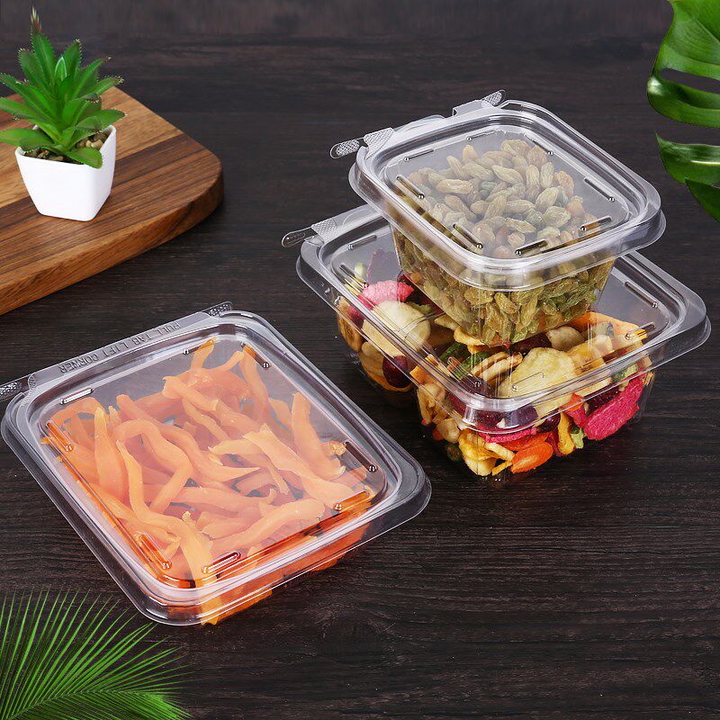 一次性密封食品包装防盗干果零食炒货打包盒手撕盒长方形透明加厚