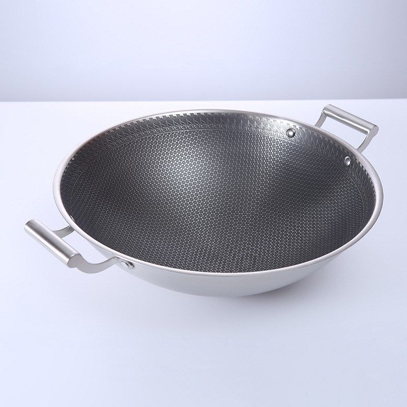 sus304食品级不锈钢双耳圆底大炒锅酒店餐厅家用物理不沾不生锈,厨房/烹饪用具,炒锅,淘宝优惠券,粉丝福利购,淘宝优惠卷
