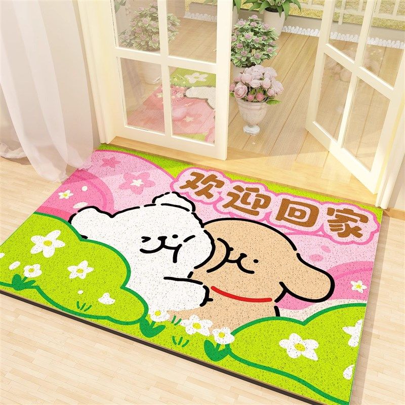线条小狗入户门地垫丝圈进门口外家用客厅高级感可裁剪脚2024新款,居家布艺,入户地垫,淘宝优惠券,粉丝福利购,淘宝优惠卷