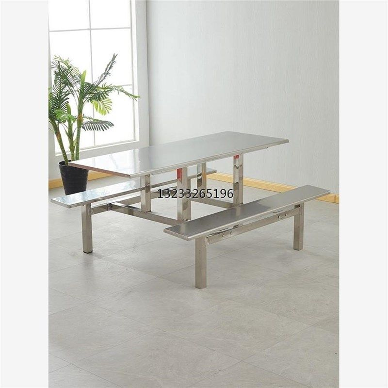 学生学校不锈钢食堂餐桌椅组合4人6人8人公司员工地连体快餐桌椅,住宅家具,不锈钢/PVC餐桌,淘宝优惠券,粉丝福利购,淘宝优惠卷