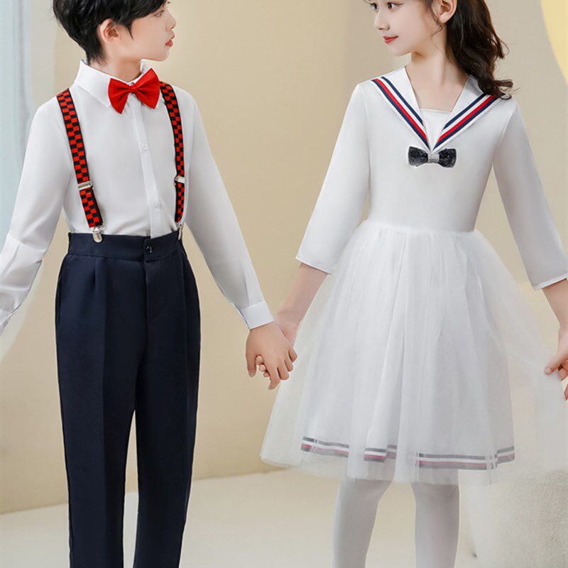 十一国庆节儿童演出服中国风小学生大合唱表演服幼儿朗诵服装长袖