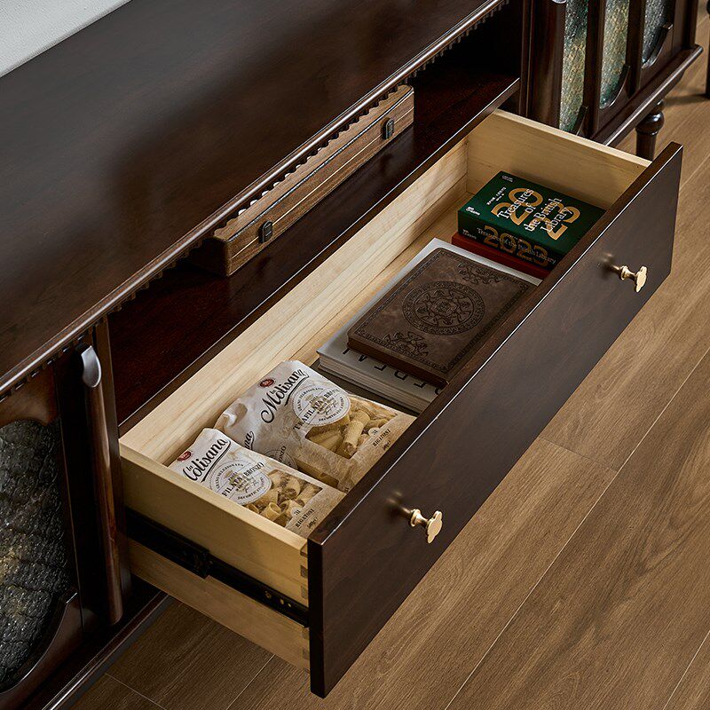 法式复古纯实木电视柜茶几组合小户型客厅高级感中古风落地一体柜