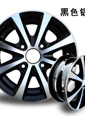 115/135/145/70R12轮毂宽黑色V型银加色铝轮55/65R13轮胎4用钢轮